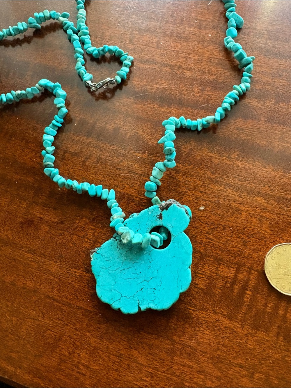 Turquoise Chip Stone Pendant Necklace - Turquoise